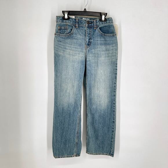 OshKosh NEW Classic E-Z Adjust Waist Straight Leg Denim Blue Jeans Kids Sz 12R - Picture 1 of 6